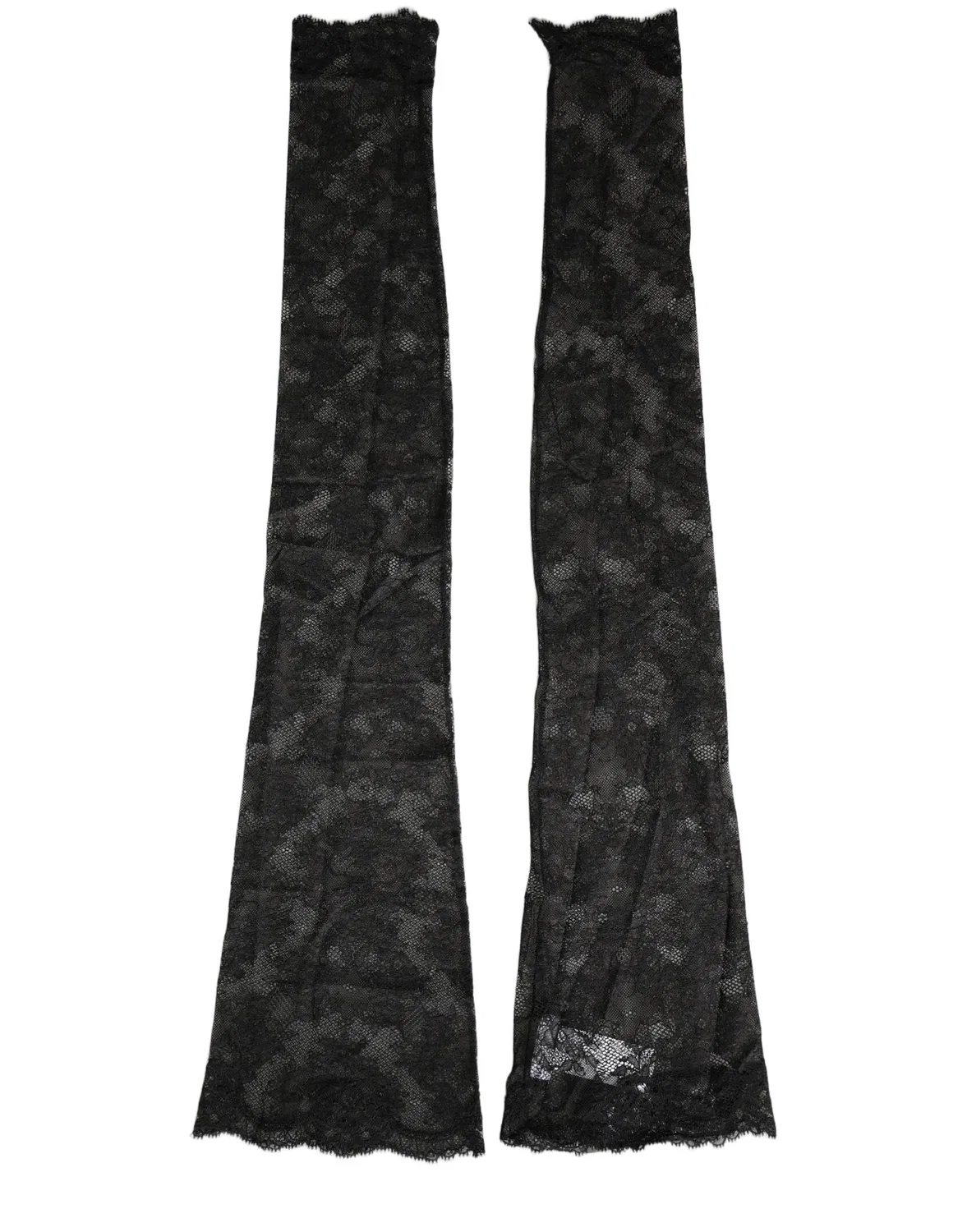 Женские высокие носки с цветочным кружевом Knee High Dolce & Gabbana, черный — фото 4