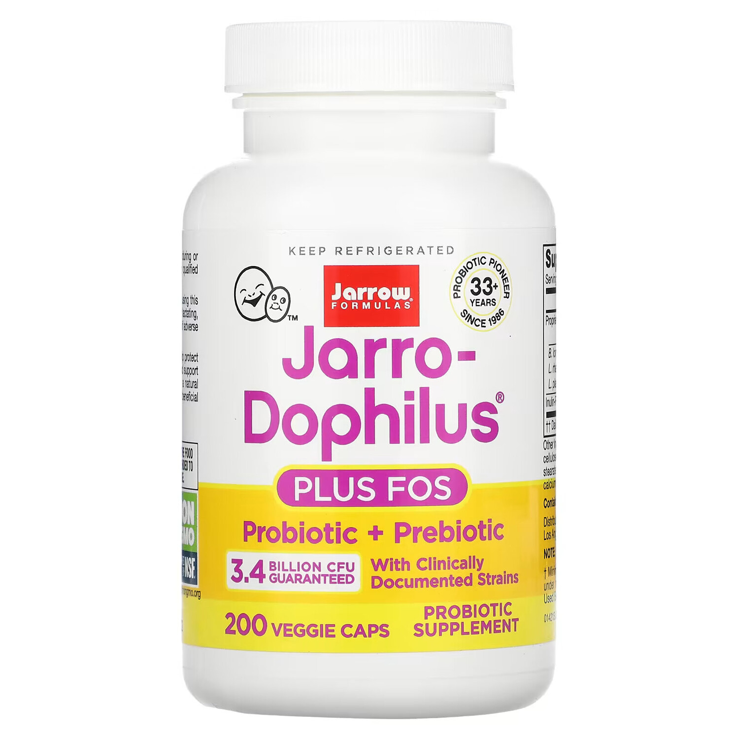 

Jarrow Formulas, Jarro-Dophilus и ФОС, 3,4 млрд, 200 капсул