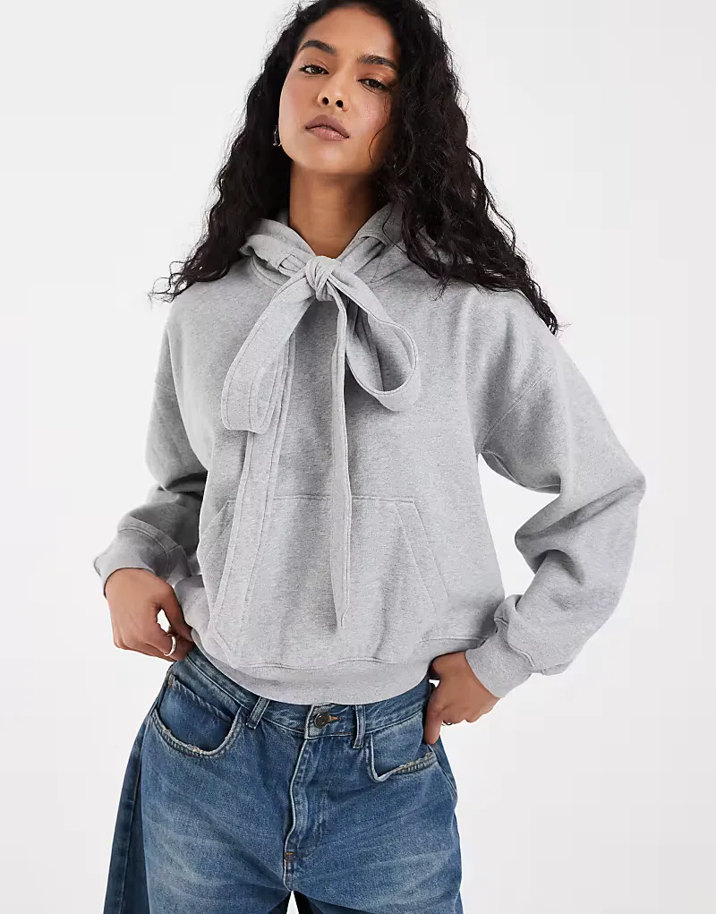 Худи винтажное с завязками на шее Levi's, серый — фото 2