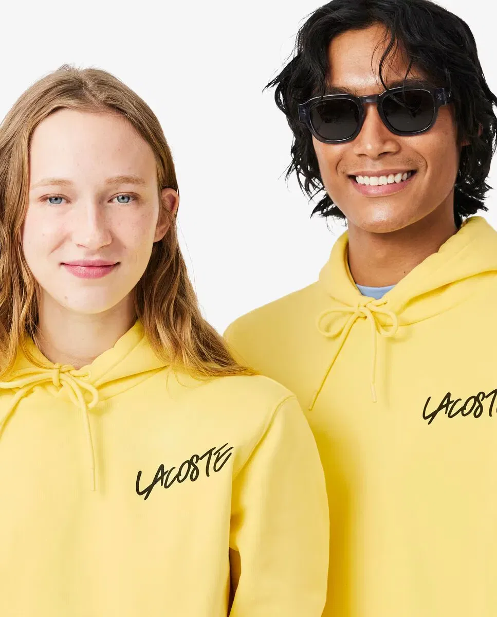 Мужская худи с капюшоном из 100% хлопка Lacoste, Amarillo — фото 3