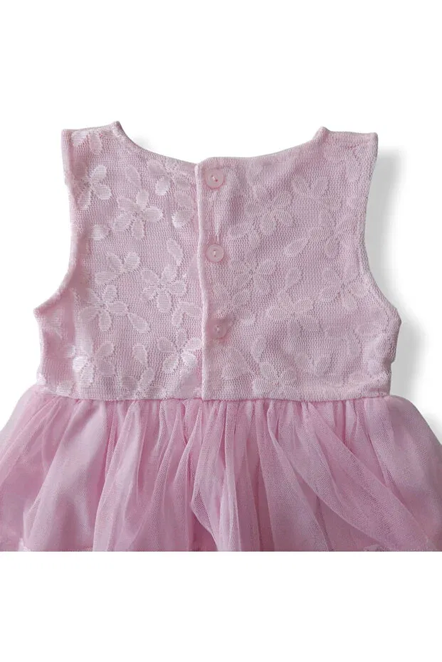 Детское платье для девочек без рукавов с кружевом Becol Baby, Pink — фото 4