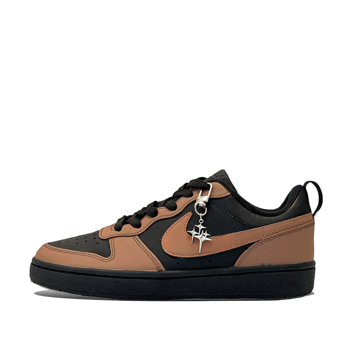 Детские кроссовки для скейтбординга с кожаным верхом Nike Court Borough, Black Brown