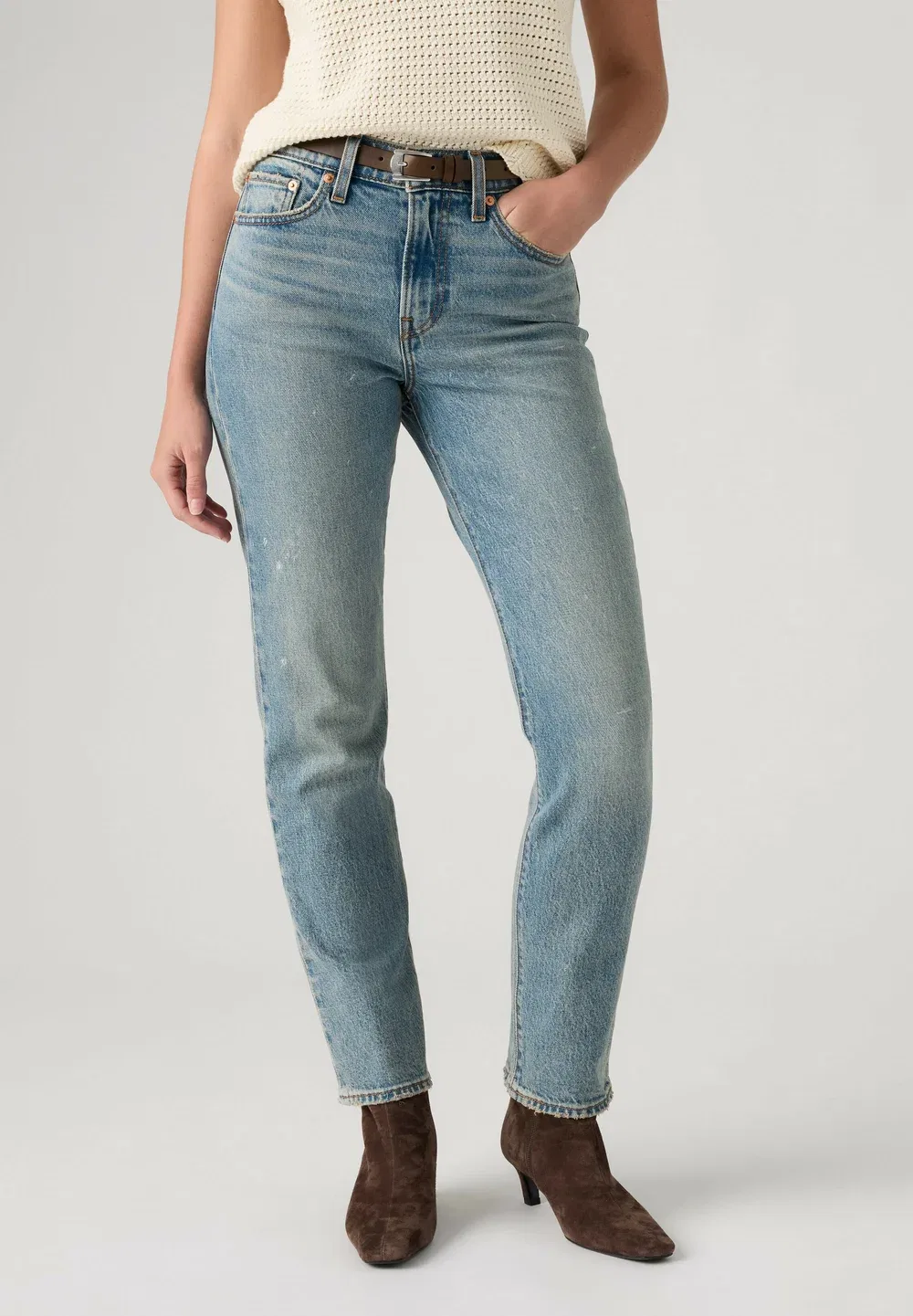 Джинсы Wedgie slim - узкие джинсы Levi'S, City Slim Med Indigo Worn In