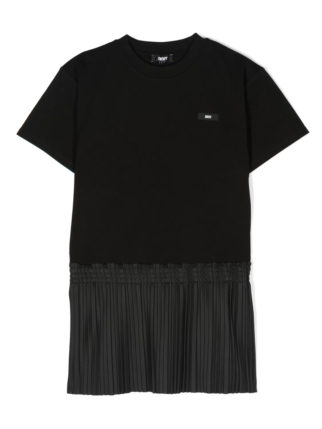 DKNY Платье-футболка с плиссированной юбкой, черный