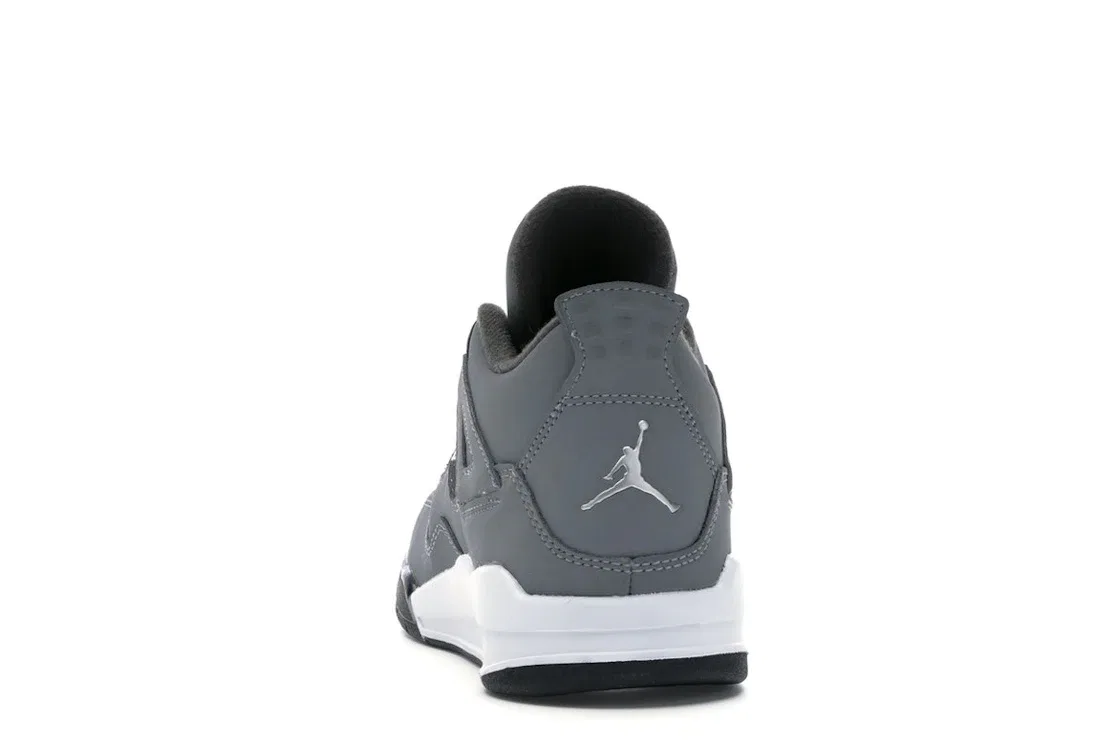 Детские кроссовки Lifestyle с сеткой Jordan 4 Retro, Cool Grey/Chrome-Dark Charcoal-Varsity Maize — фото 4