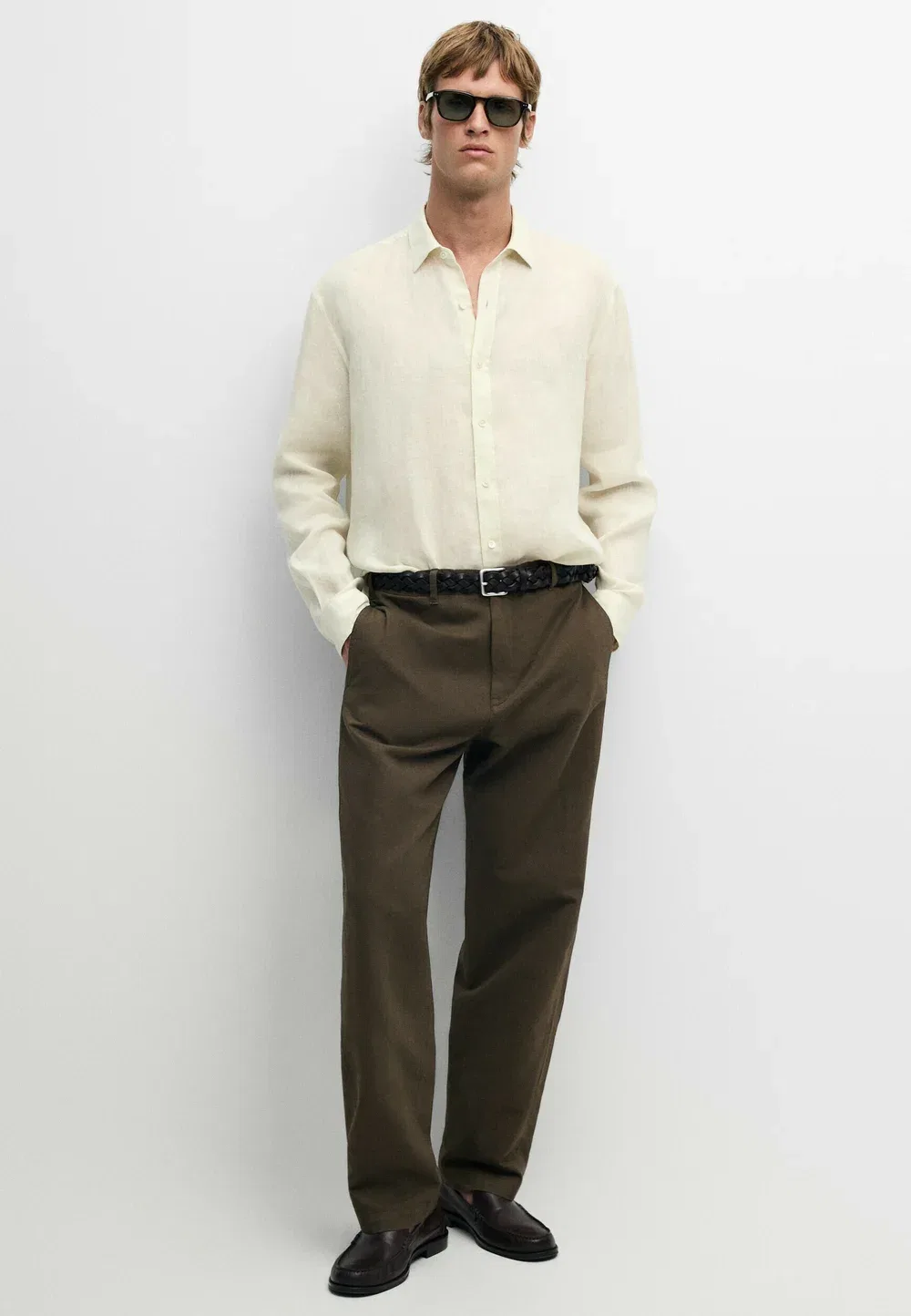Рубашка Massimo Dutti, Beige — фото 2