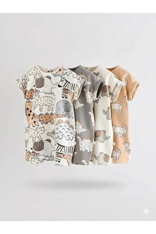 Детский для девочек комплект боди-комбинезонов с принтом Animal Print Next Baby, Multicolor