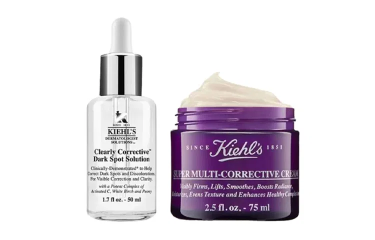 Женский набор для ухода за кожей с кремом и сывороткой Kiehl's, Purple Glass A Face Cream, Dark Spot Lightening Serums — фото 2
