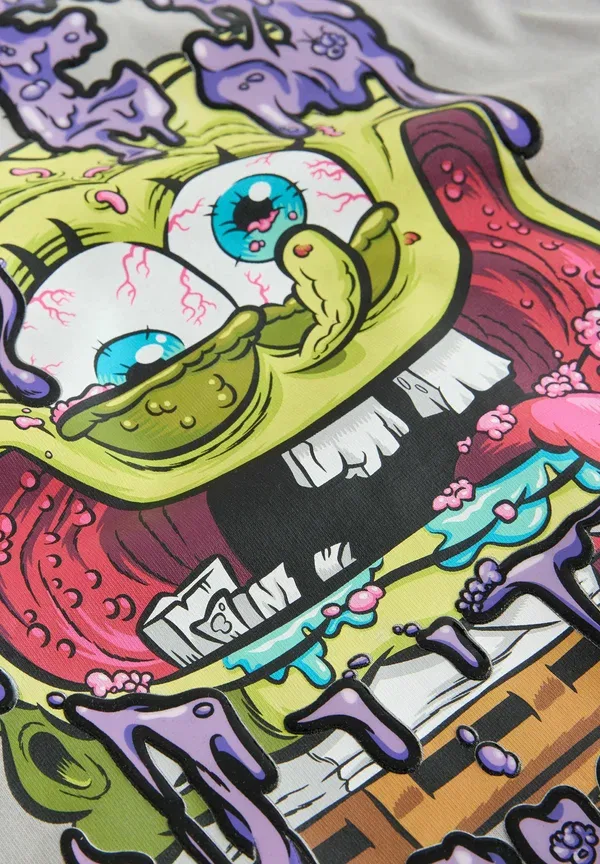 Футболка с принтом Spongebob Squarepants Next, серый — фото 3