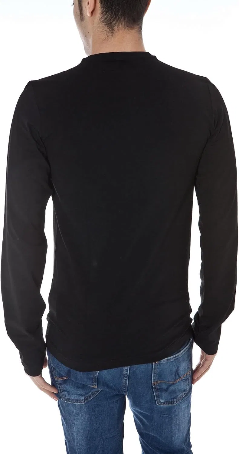 Мужская облегающая футболка с длинным рукавом Extra Slim Fit Emporio Armani, Black — фото 2