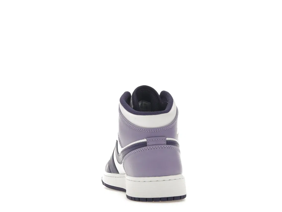 Детские кроссовки на шнуровке с принтом Jordan 1 Mid, Sky J Purple/White/Sky J Light Purple/Sky J Purple — фото 4
