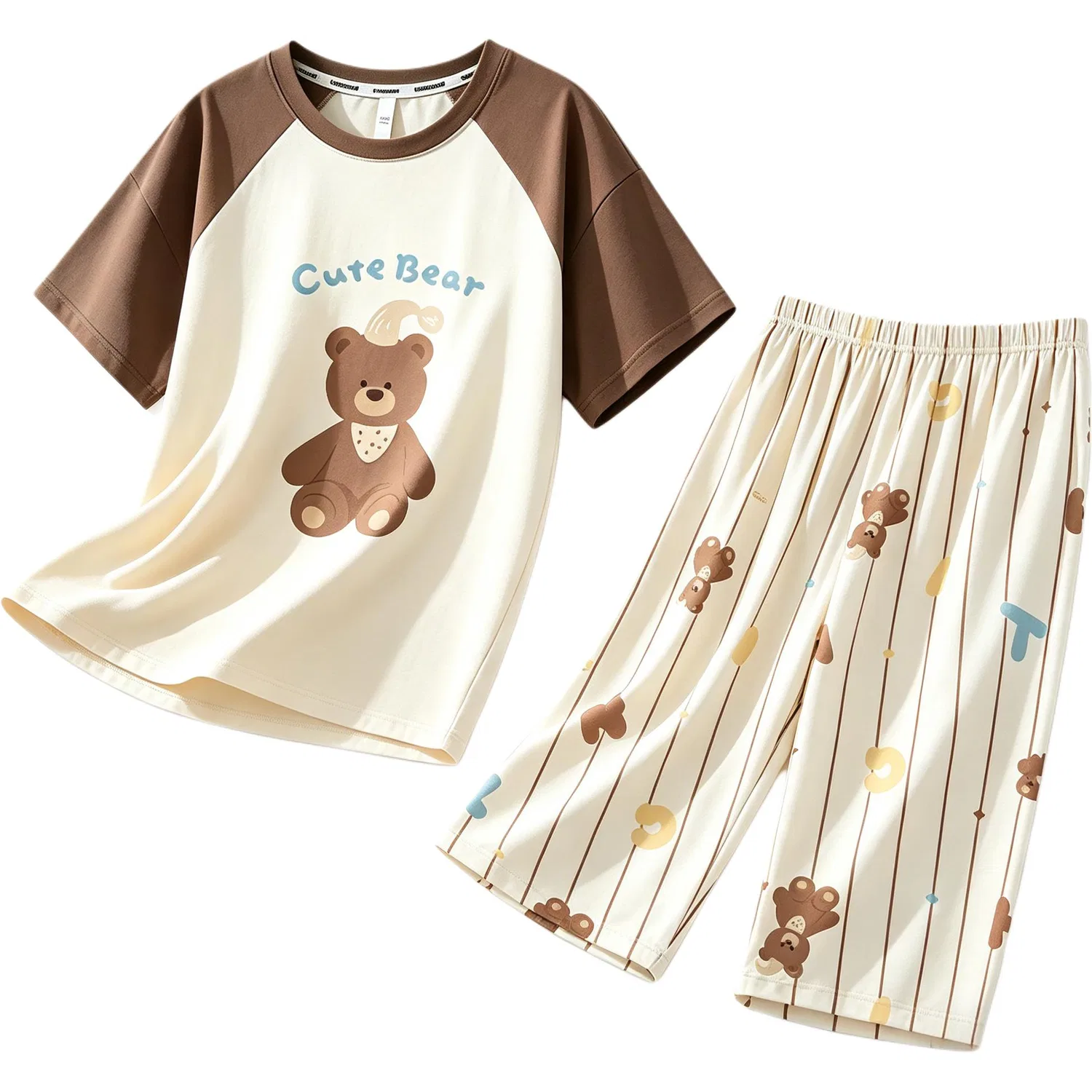 Детский комплект пижам для мальчиков хлопковый с принтом Red bean, Z5007 - Little Bear'S Adventure