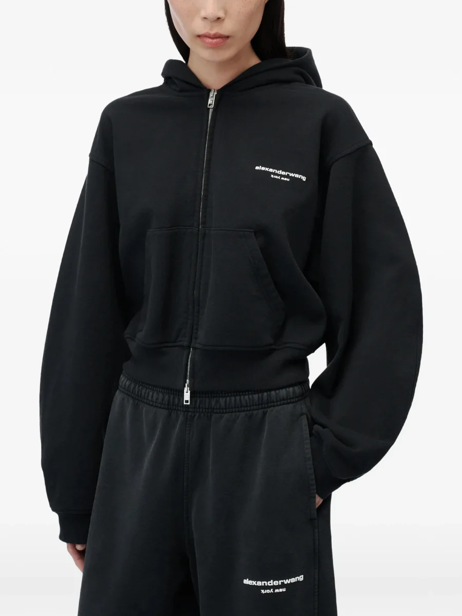 Худи Alexander Wang с логотипом, черный