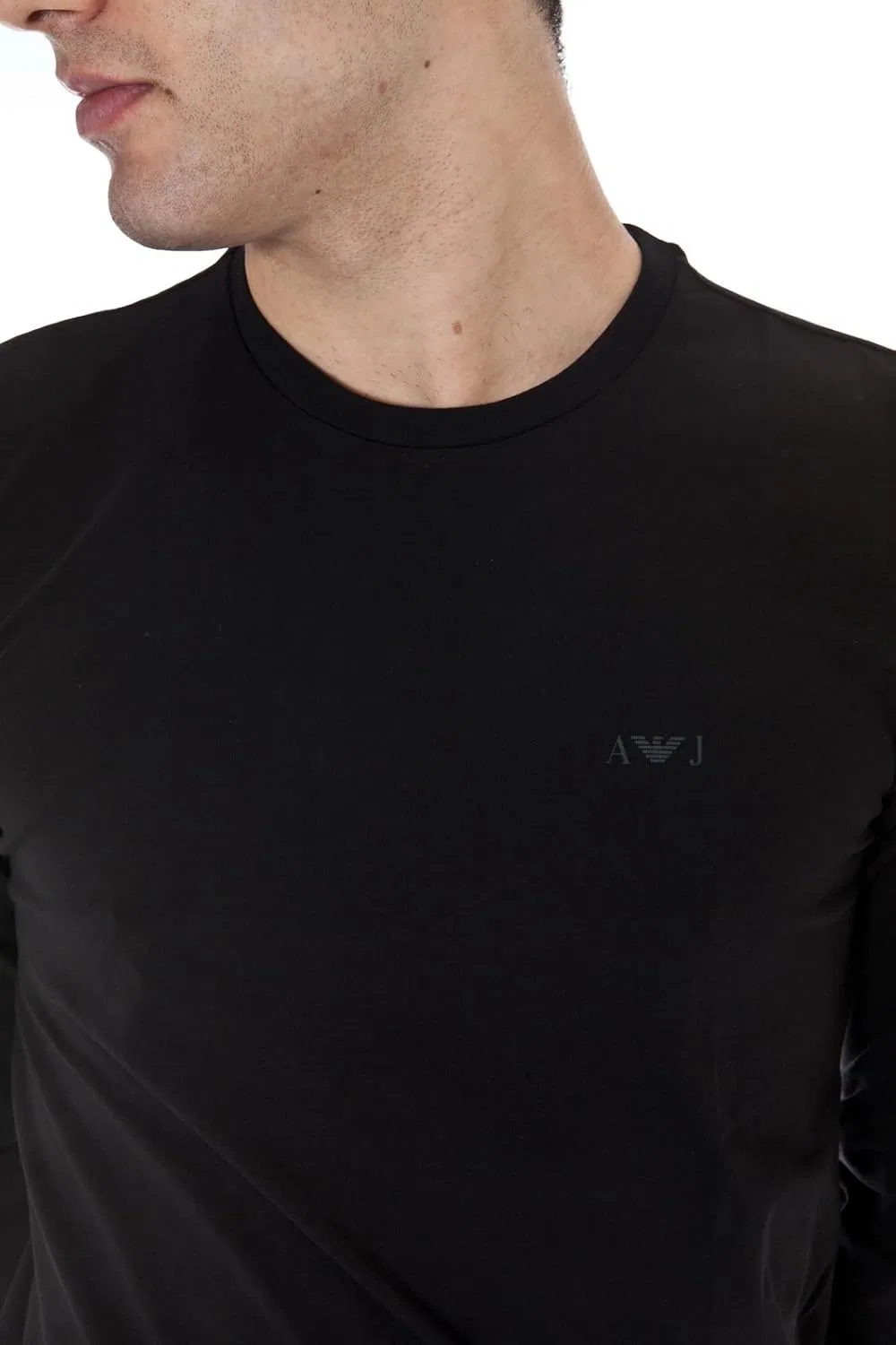 Мужская облегающая футболка с длинным рукавом Extra Slim Fit Emporio Armani, Black — фото 4