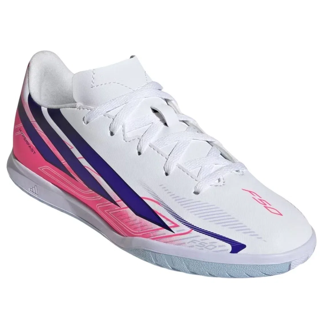 Детские кроссовки для футбола с шнуровкой F50 Hyperfast Adidas, белый — фото 4