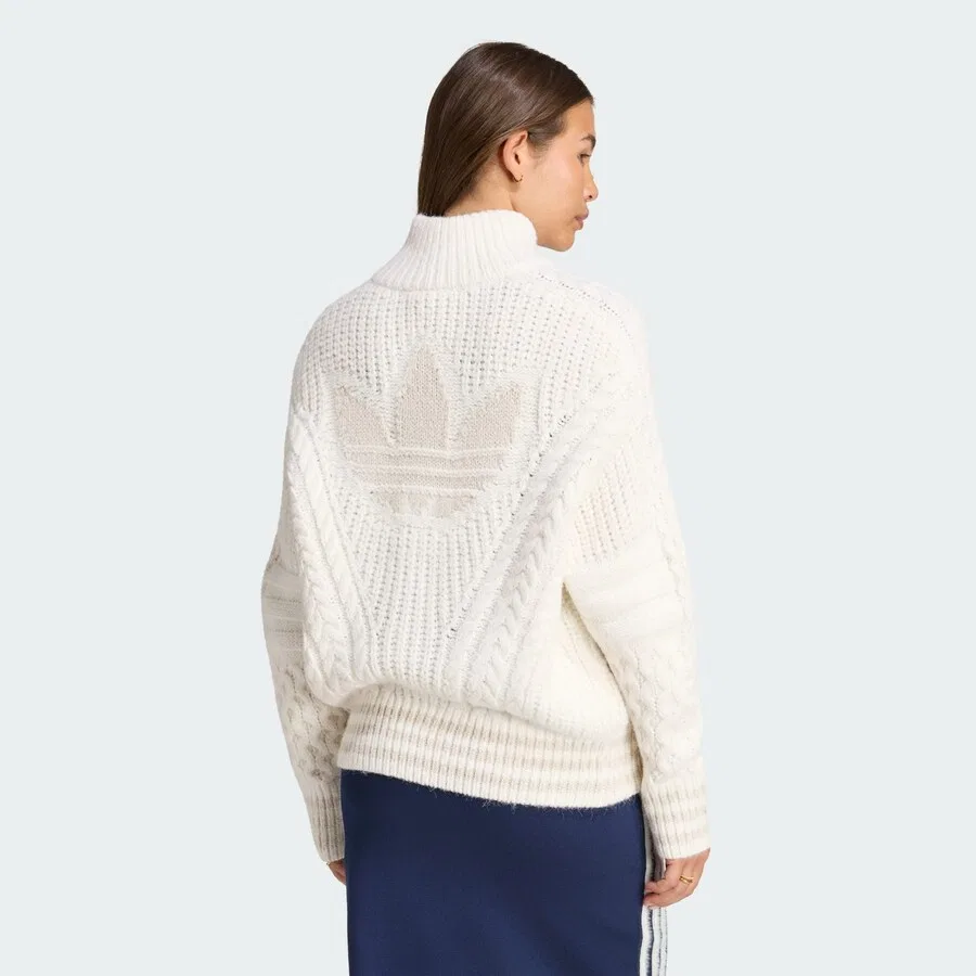 Вязаный кардиган ADIDAS ORIGINALS «Жар-птица» белого цвета — фото 2