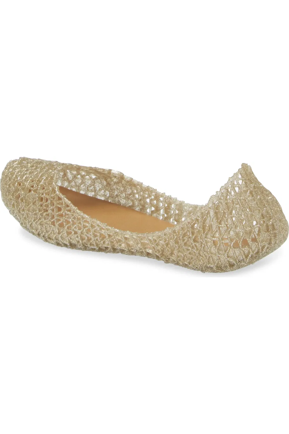 Детские туфли лодочки с блестками Campana Zigzag Mini Melissa, Gold Glitter — фото 2