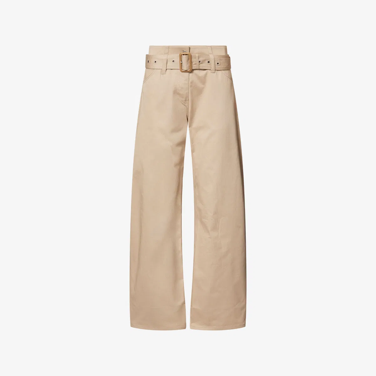 Брюки прямого кроя из хлопковой смеси с поясом Acne Studios, бежевый
