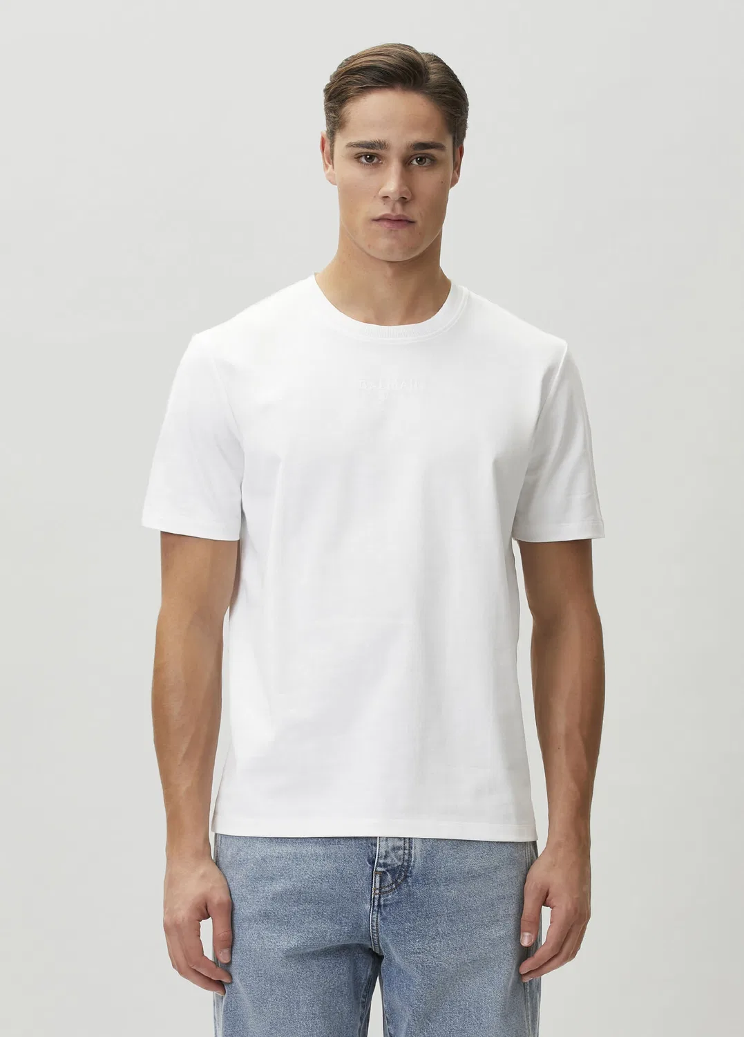 Футболка с вышивкой логотипа Balmain, white
