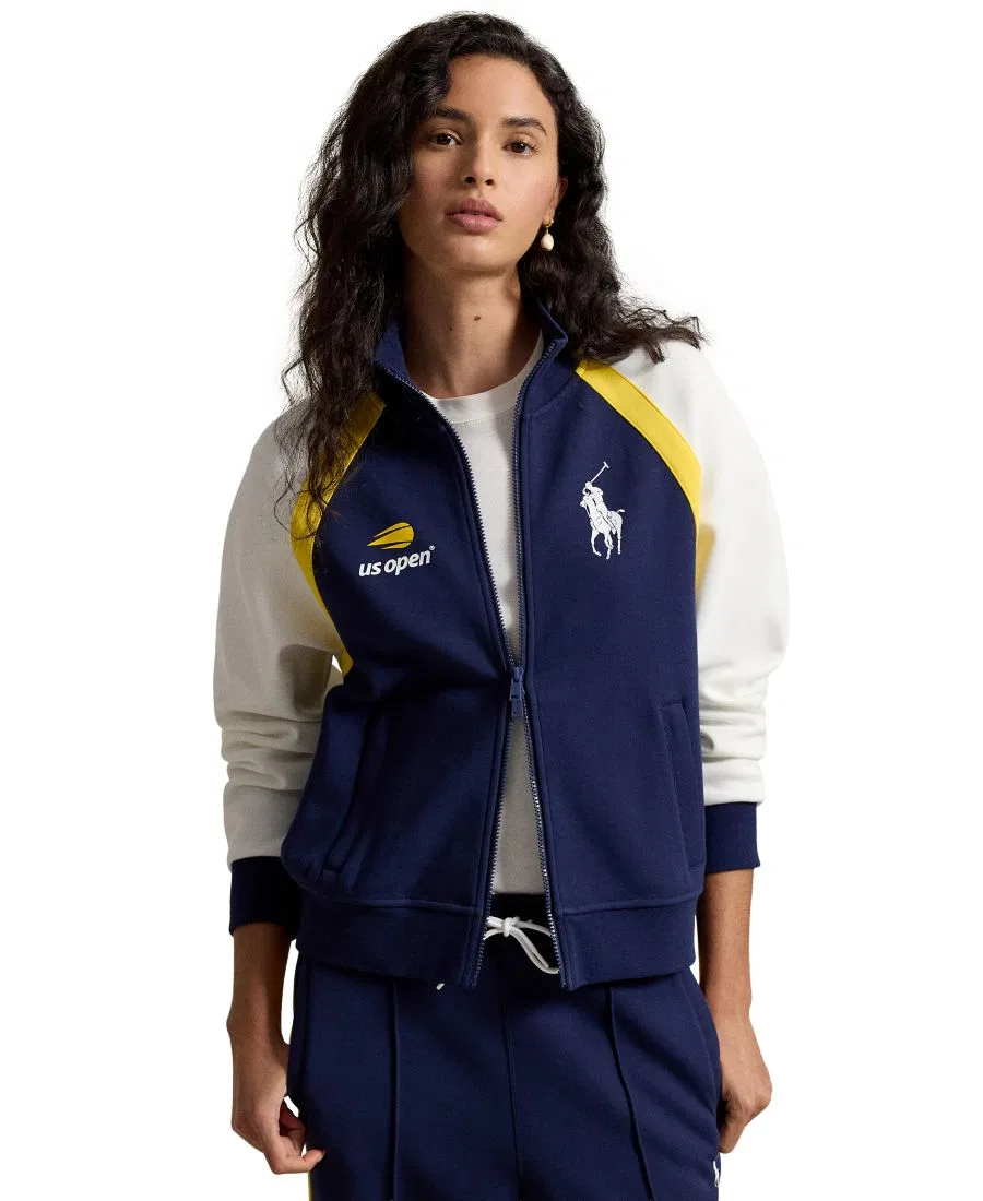 Женская куртка из дабл-нита с молнией, US Open Ball Crew Polo Ralph Lauren, Refined Navy Multi