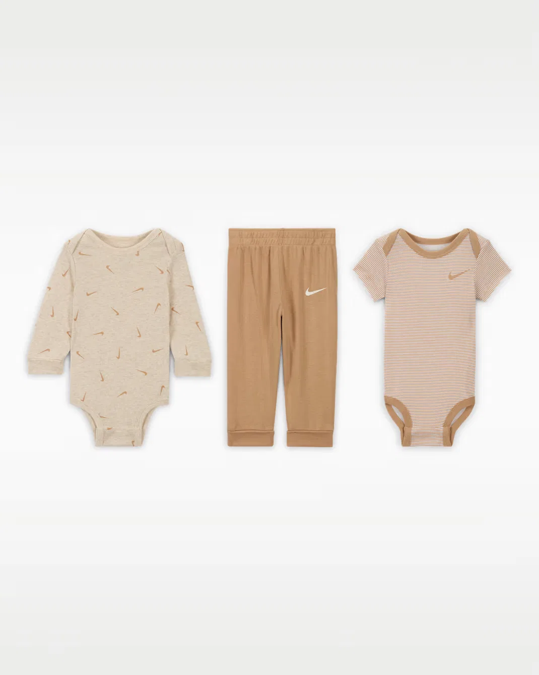 Детский комплект из 3 предметов (боди и штанишки) (0-9 месяцев) Nike, Pale Ivory