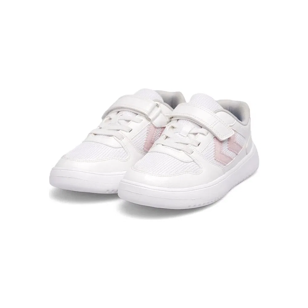 Детские спортивные кроссовки для девочек с липучками White Pink Hummel — фото 3