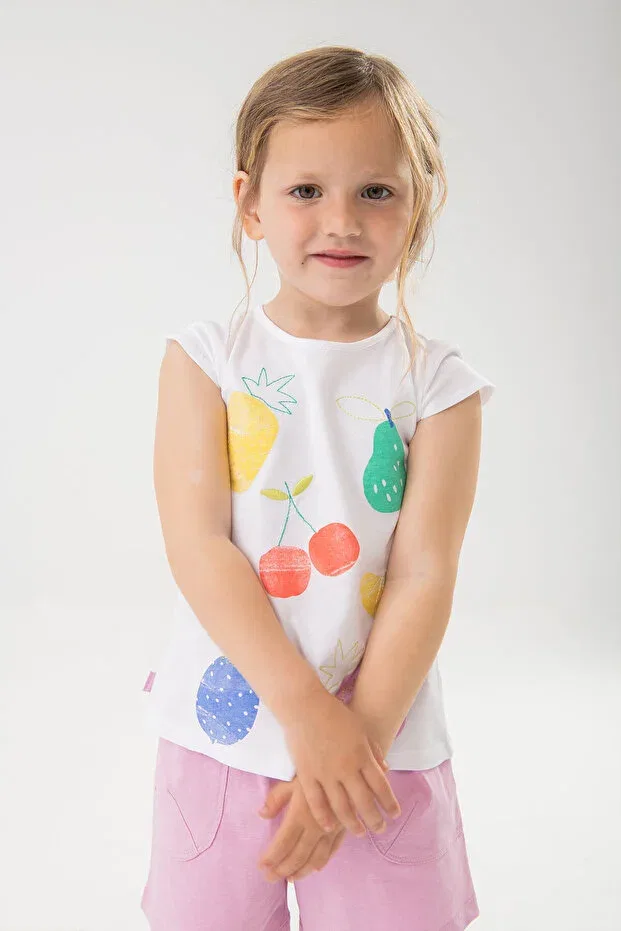Детская футболка с принтом для девочек Berries Printed Boboli, Multicolor