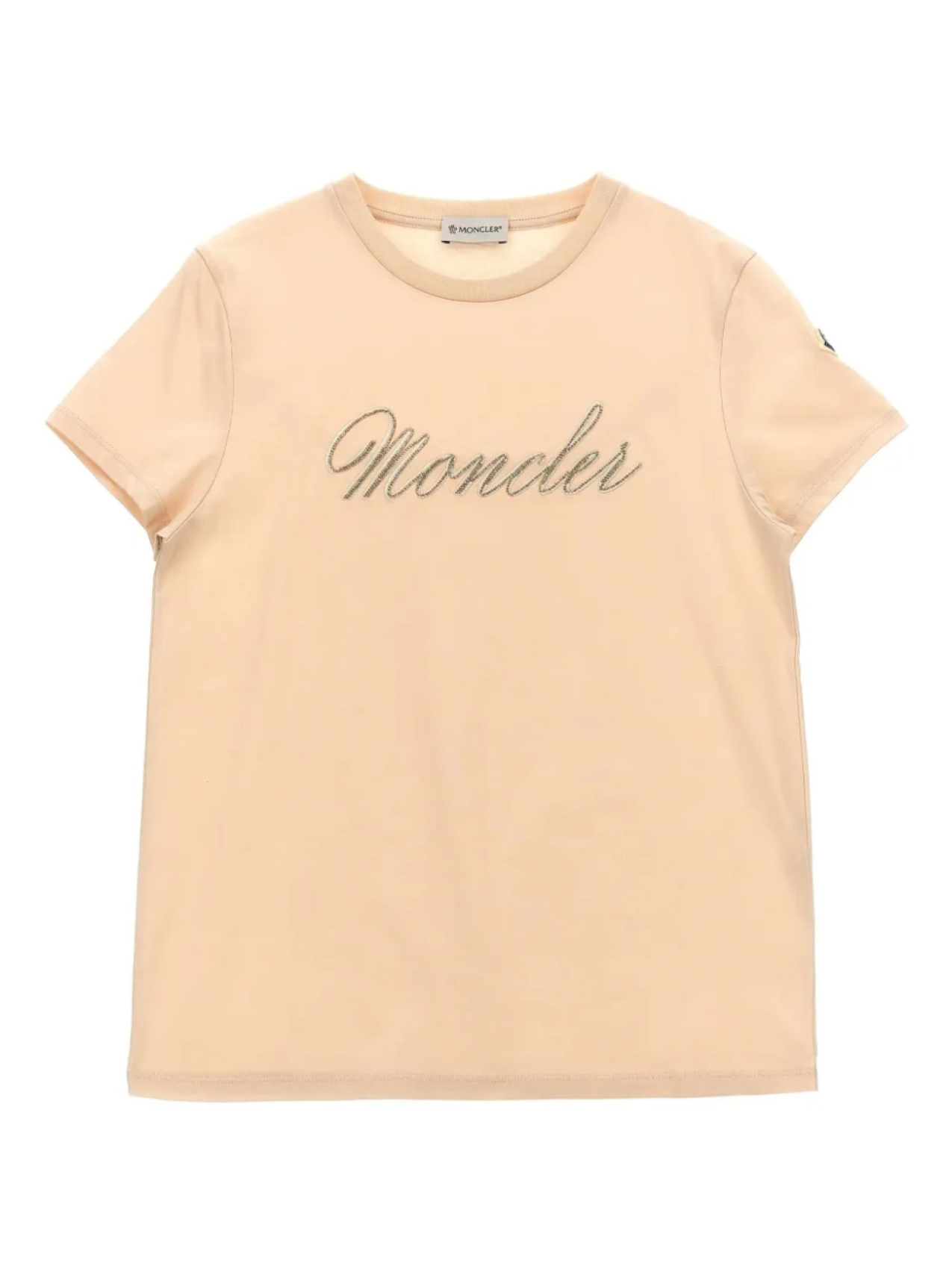 

Футболка с вышитым логотипом Moncler Enfant, розовый