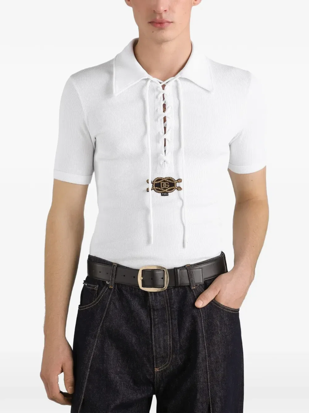 Рубашка interlock serafino Dolce & Gabbana, белый — фото 4