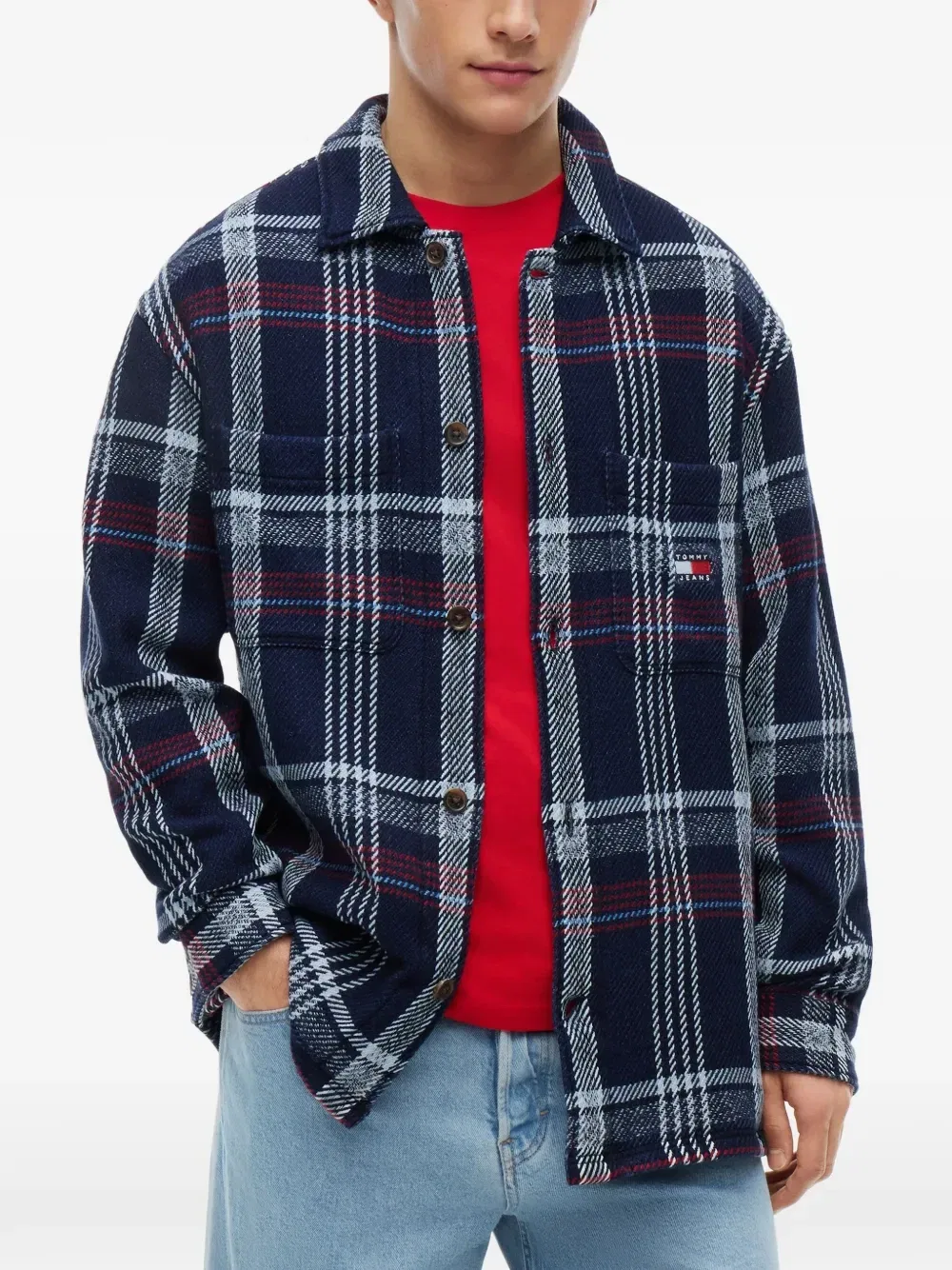 Рубашка в клетку с длинными рукавами Tommy Hilfiger, синий — фото 3