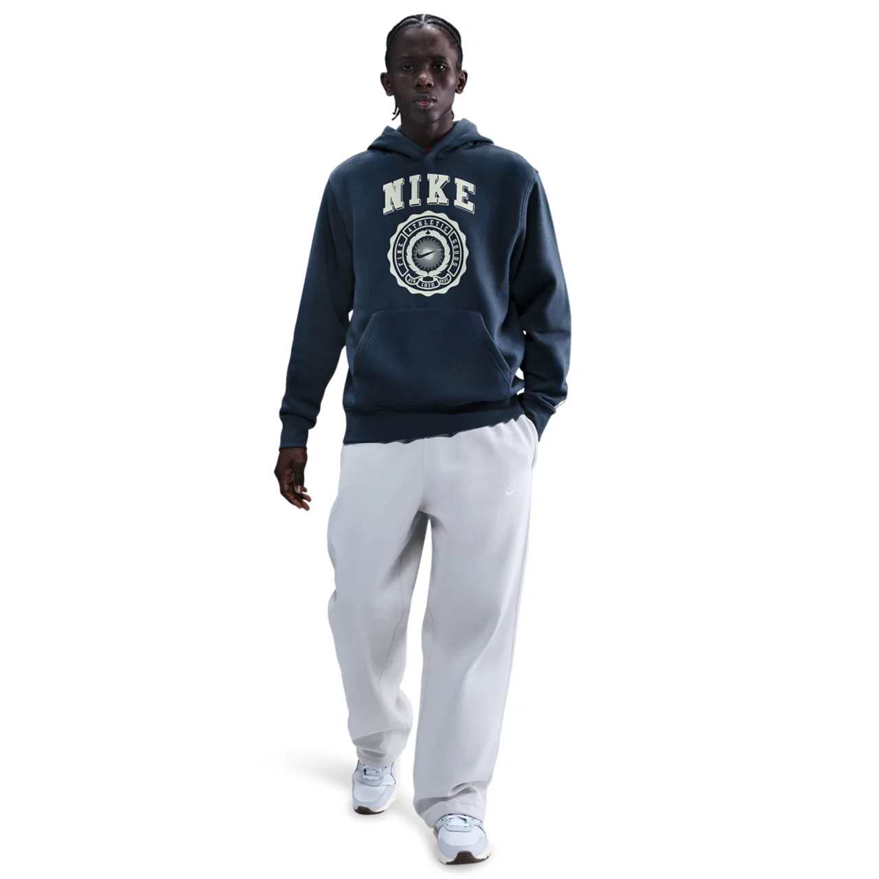 Мужское худи BTS Basketball Pullover Nike, цвет Thunder Blue/Sail — фото 3