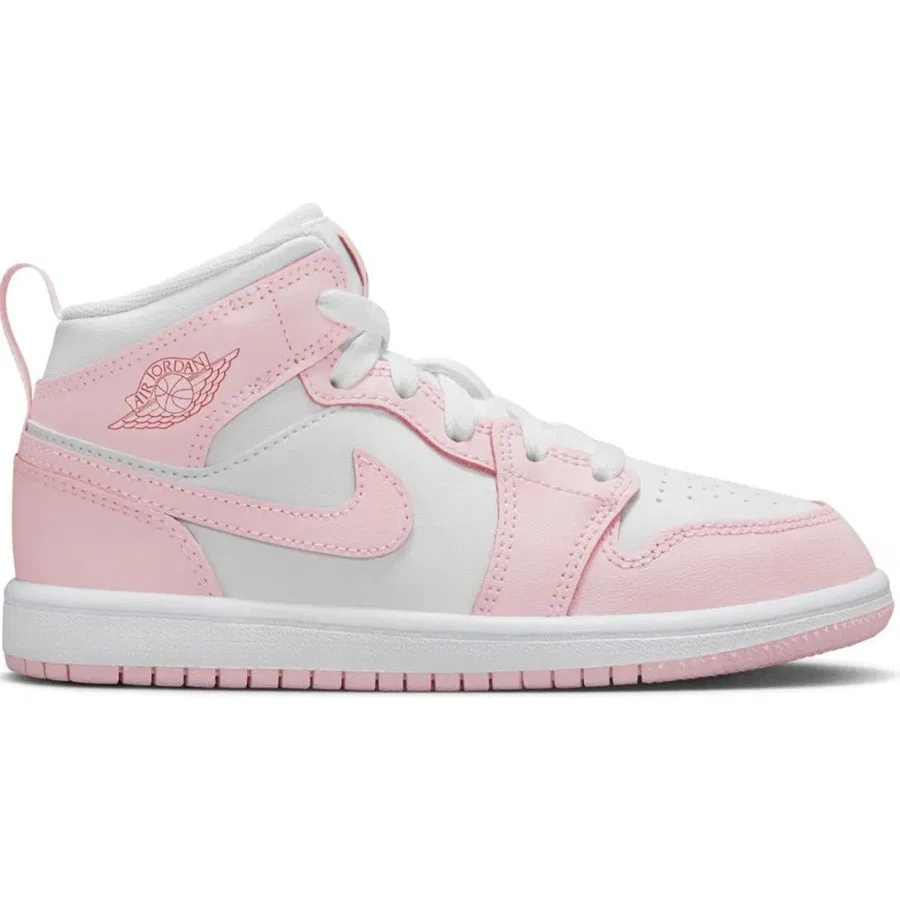 Кроссовки Nike Air Jordan 1 Mid PS Leather Unisex, Бело-розовый