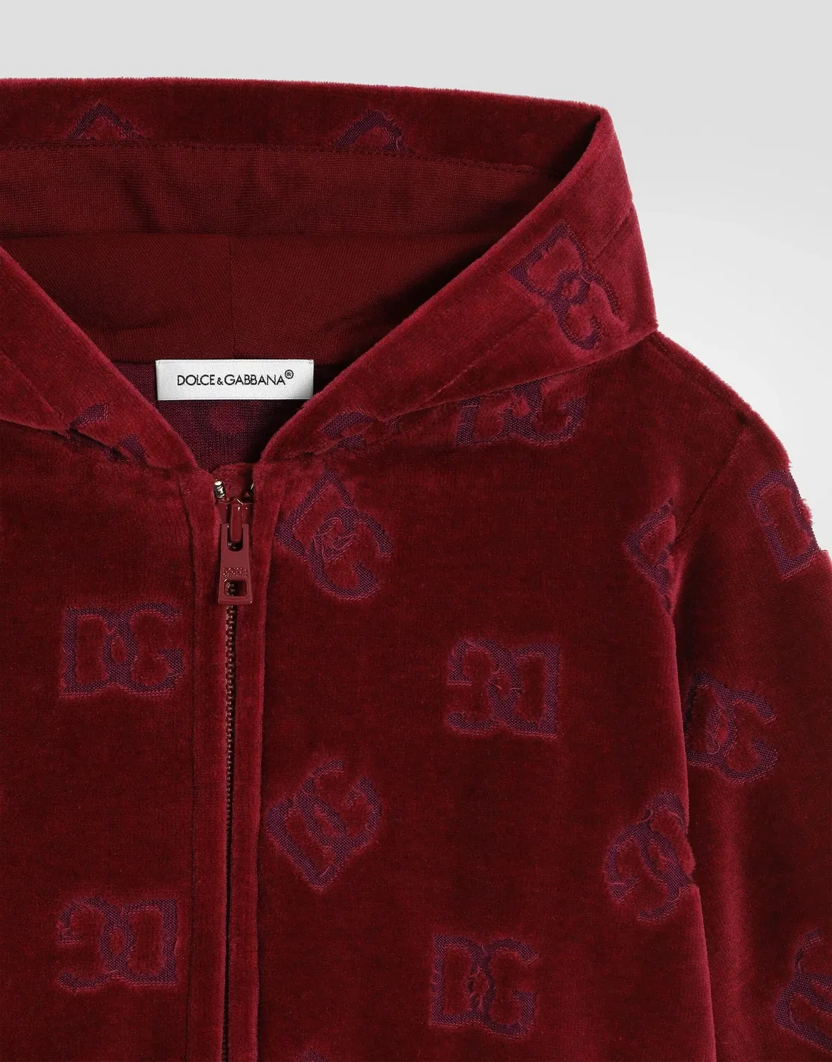 Свитшот из трикотажа с жаккардовым логотипом Dolce & Gabbana, красный — фото 3