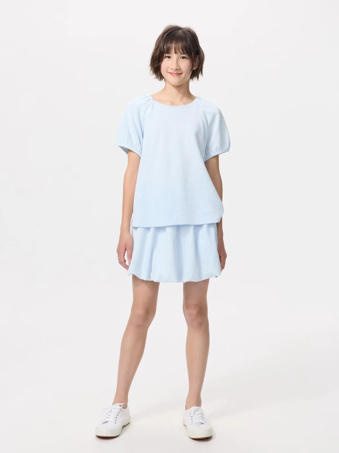 Детская футболка Uniqlo, с пышными рукавами, белый — фото 2