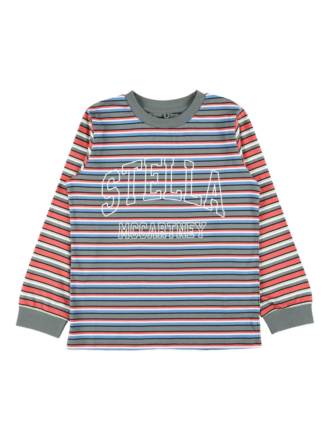 Футболка с длинным рукавом в полоску Stella McCartney, зеленый