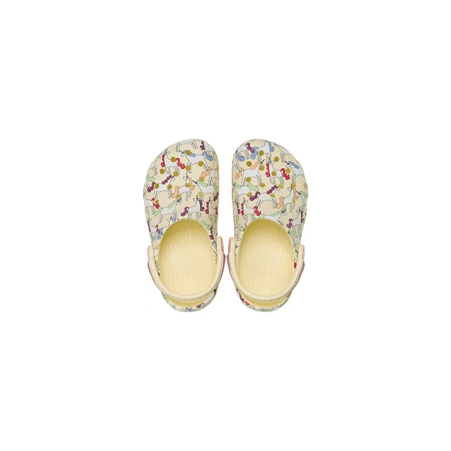 Детские спортивные сандалии Classic Unicorn Graphic Clog T Crocs, Желтый — фото 3