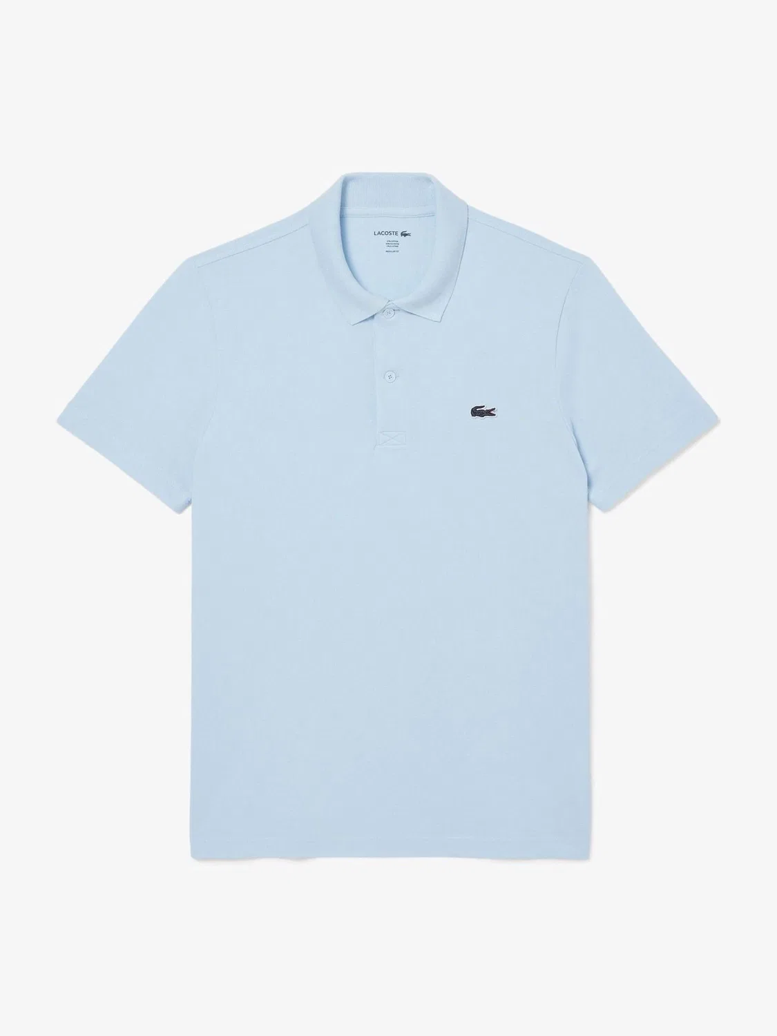 Голубая рубашка-поло обычного кроя Lacoste с короткими рукавами — фото 4