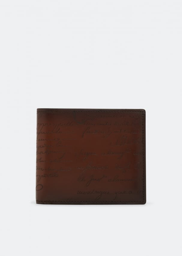 

Кошелек BERLUTI Makore Scritto leather wallet, коричневый