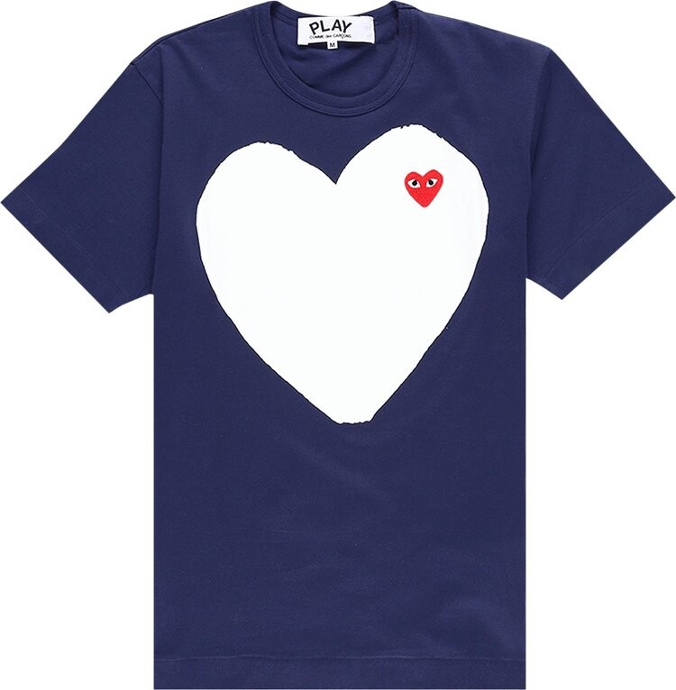 

Футболка Comme des Garçons PLAY Solid Heart Logo T-Shirt 'Navy', синий