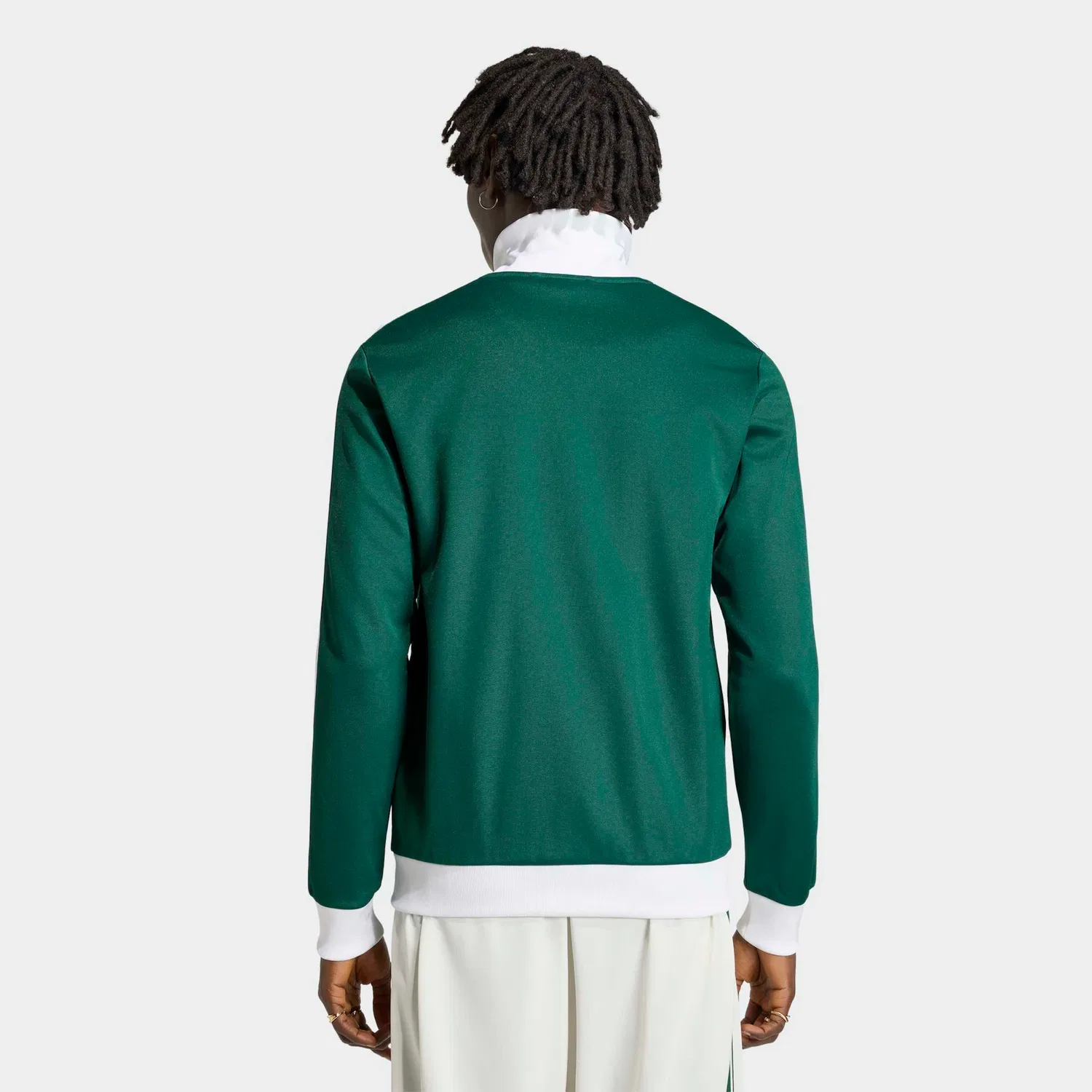 Мужская тренировочная куртка с круглым вырезом Beckenbauer TT Adidas Originals, Collegiate Green/White — фото 2