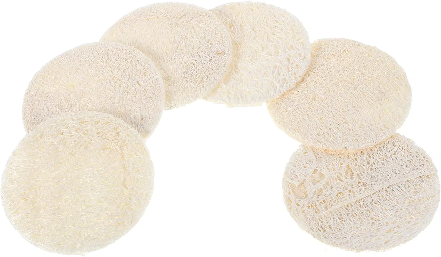 Спонжи для лица из люфы, 6 шт, Ø 5,5 см, GAROZATION, Beige