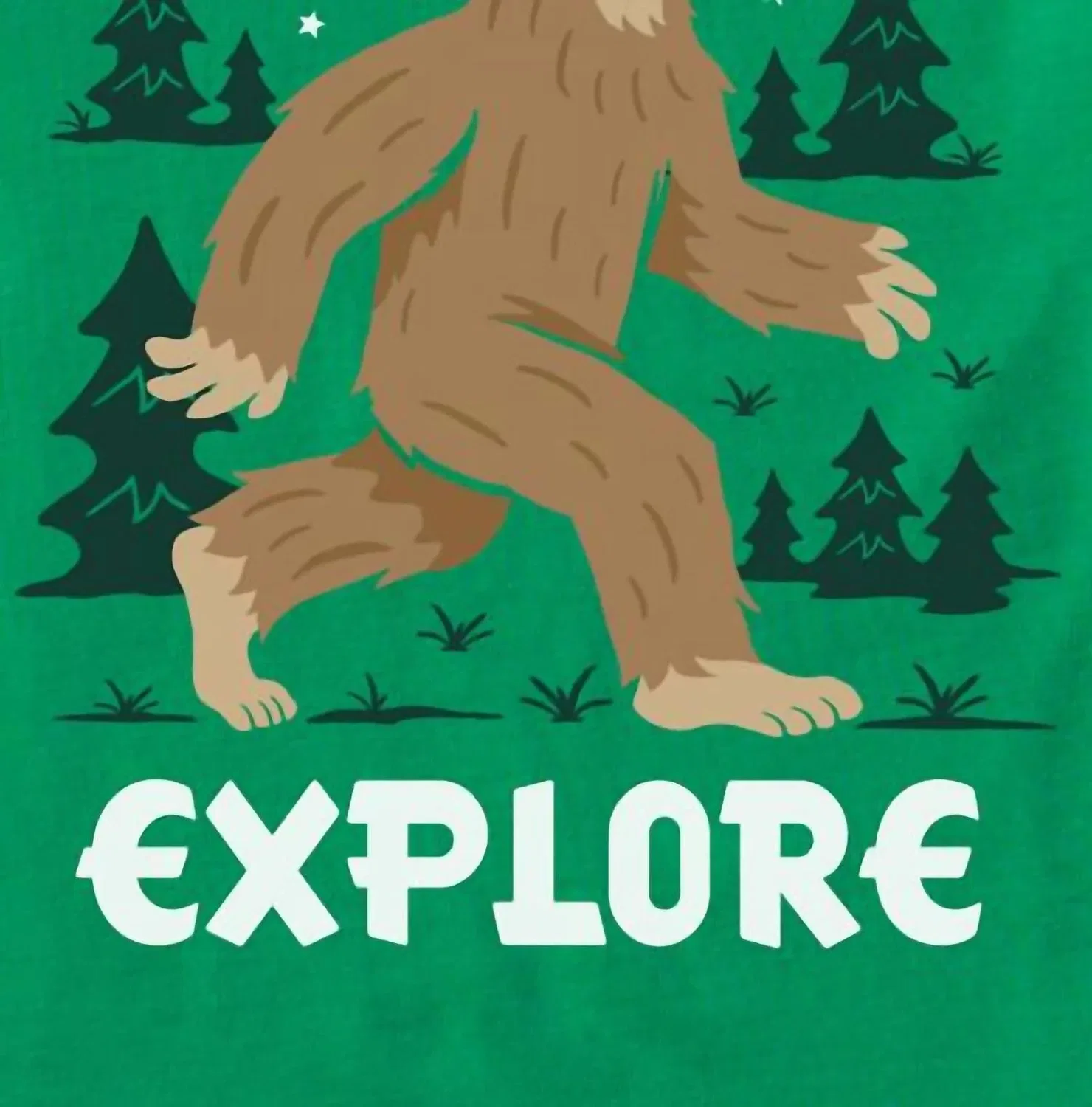 Детский лонгслив с принтом Bigfoot Explore Life is Good, Kelly Green — фото 2