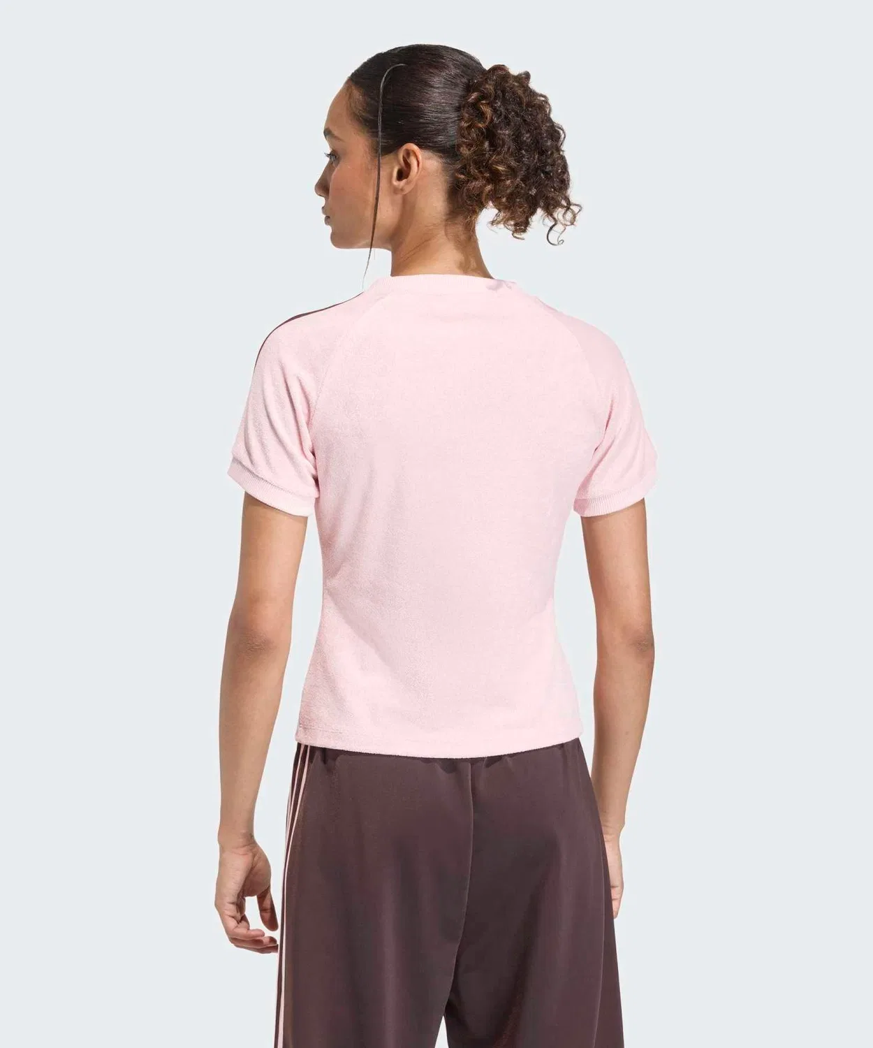 Женская футболка с коротким рукавом из махровой ткани Adidas Originals, Розовый — фото 2