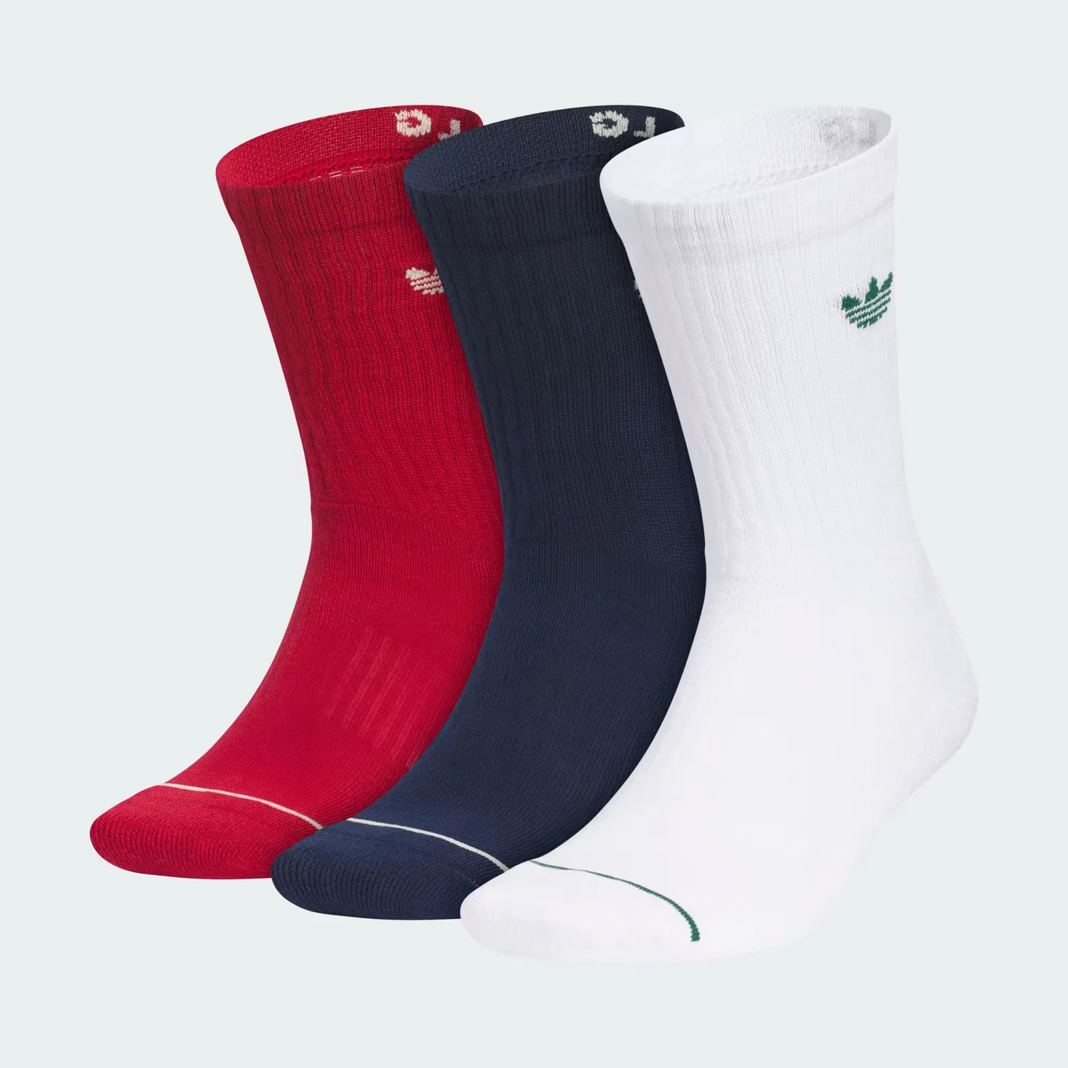 Носки с амортизирующей подушечкой, набор из 3 пар, trefoil 3.0 Adidas Originals, красный/ванильный/индиго