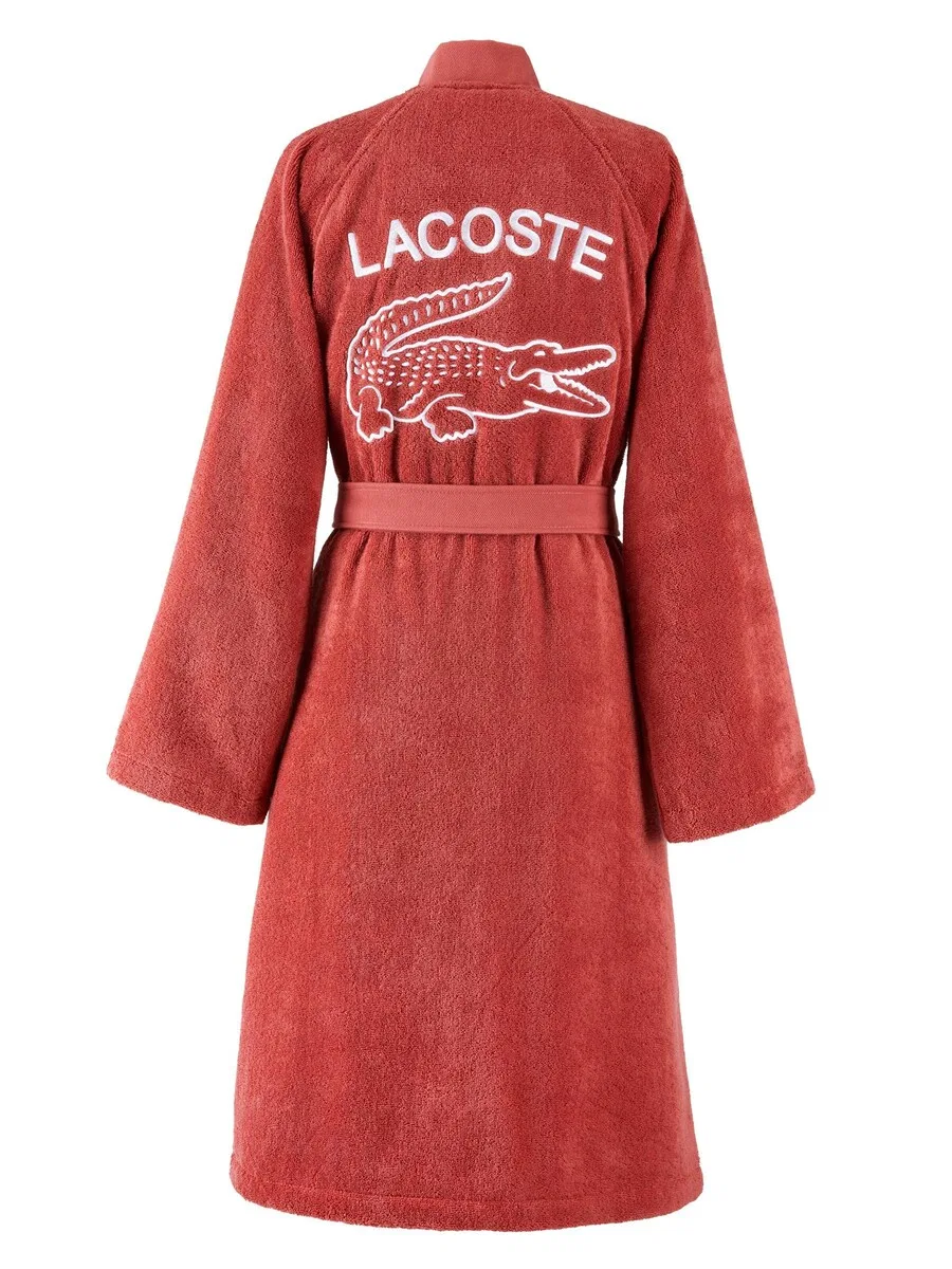 Длинный банный халат LACOSTE 'LDEFILE' красного цвета — фото 2