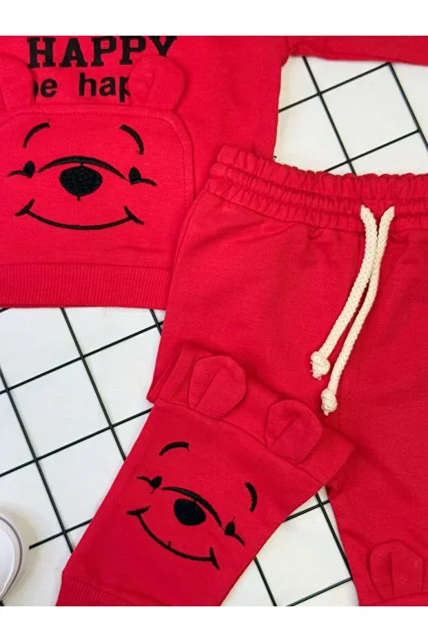 Детский комплект для мальчиков с вышивкой Winnie the Pooh Yollo Kids, Red — фото 3