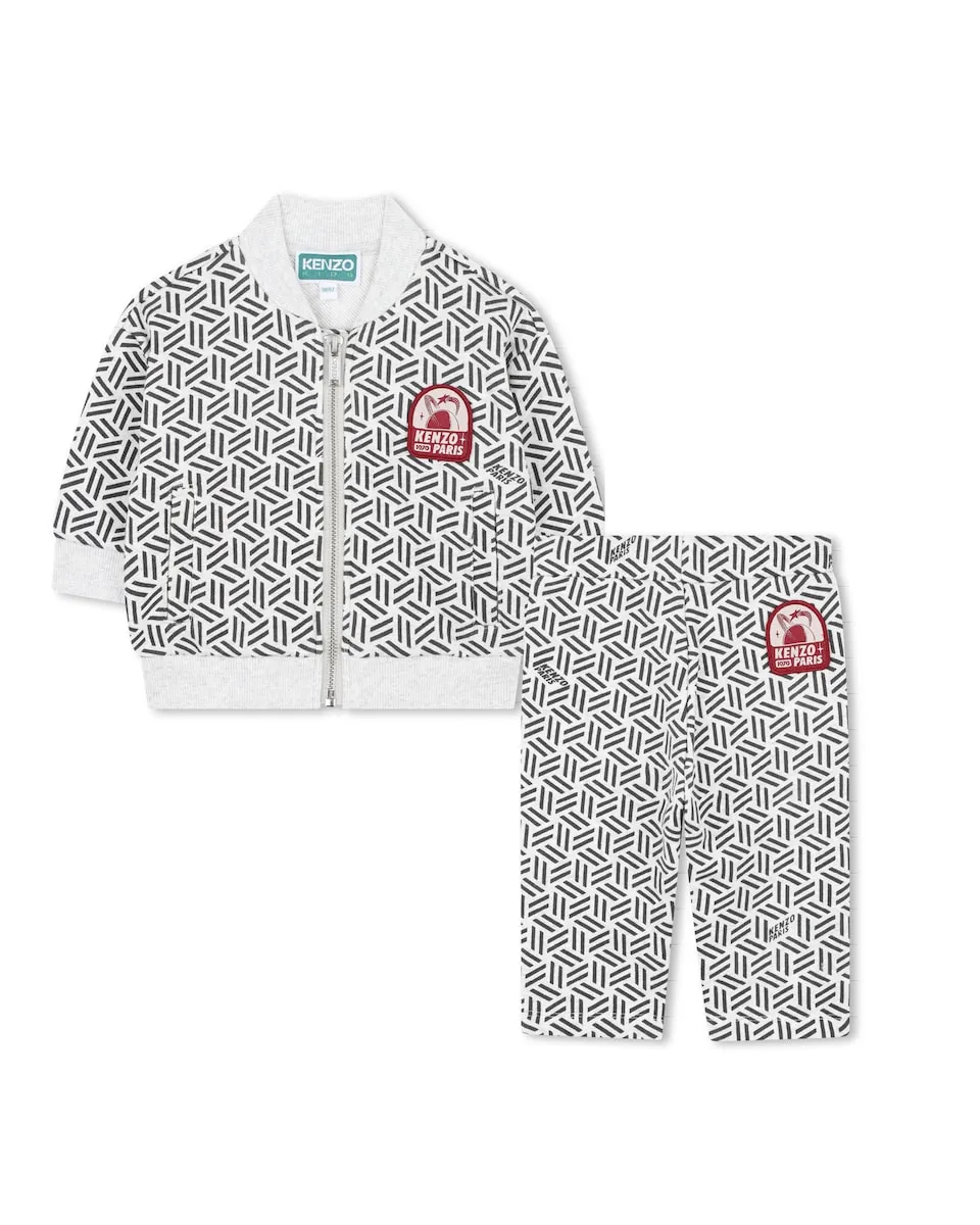 

Детский комплект серого цвета из хлопка Kenzo Kids