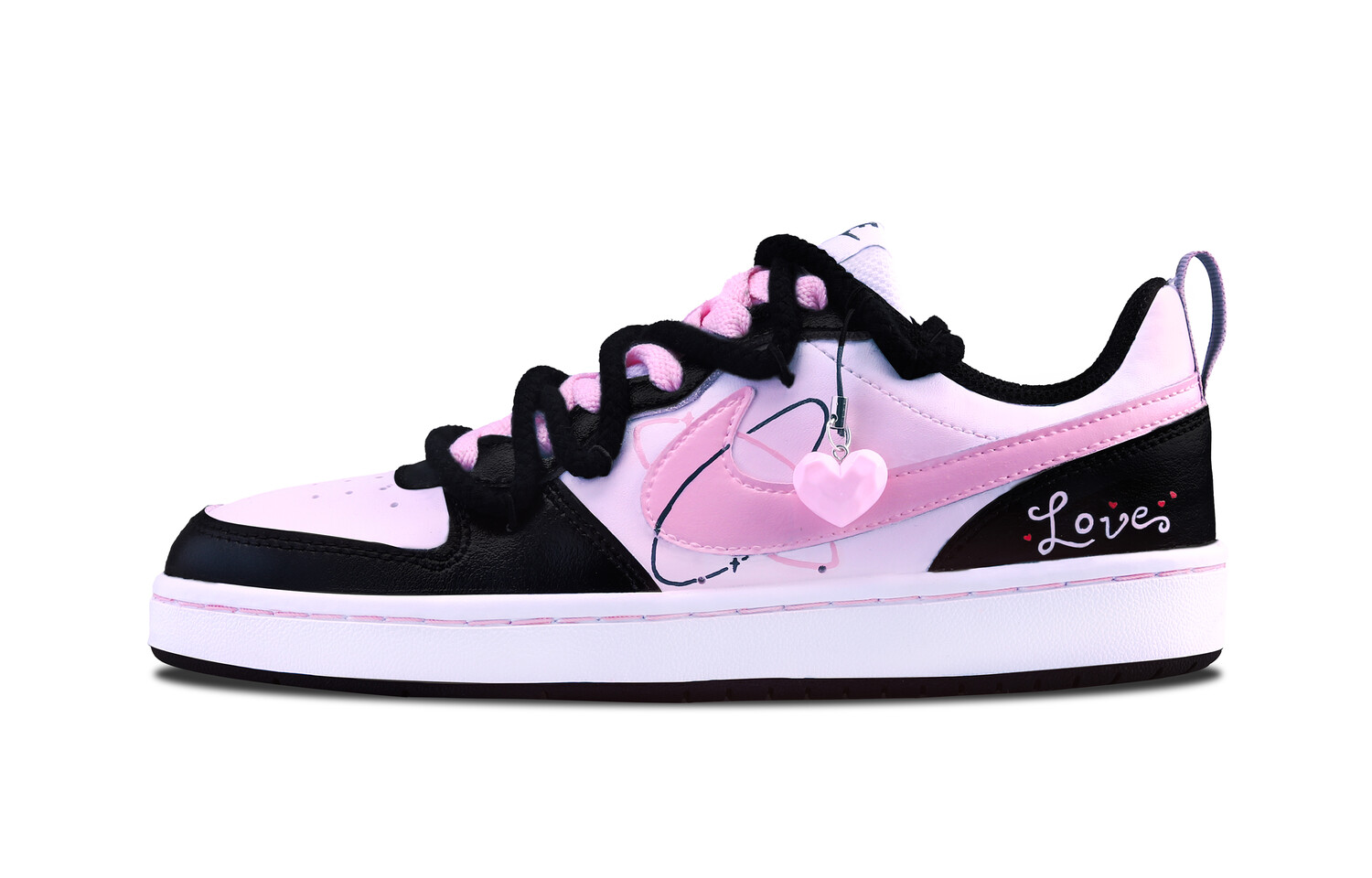 

Кроссовки Nike Court Borough Skateboard Shoes Women's Low-Top Black, розовый