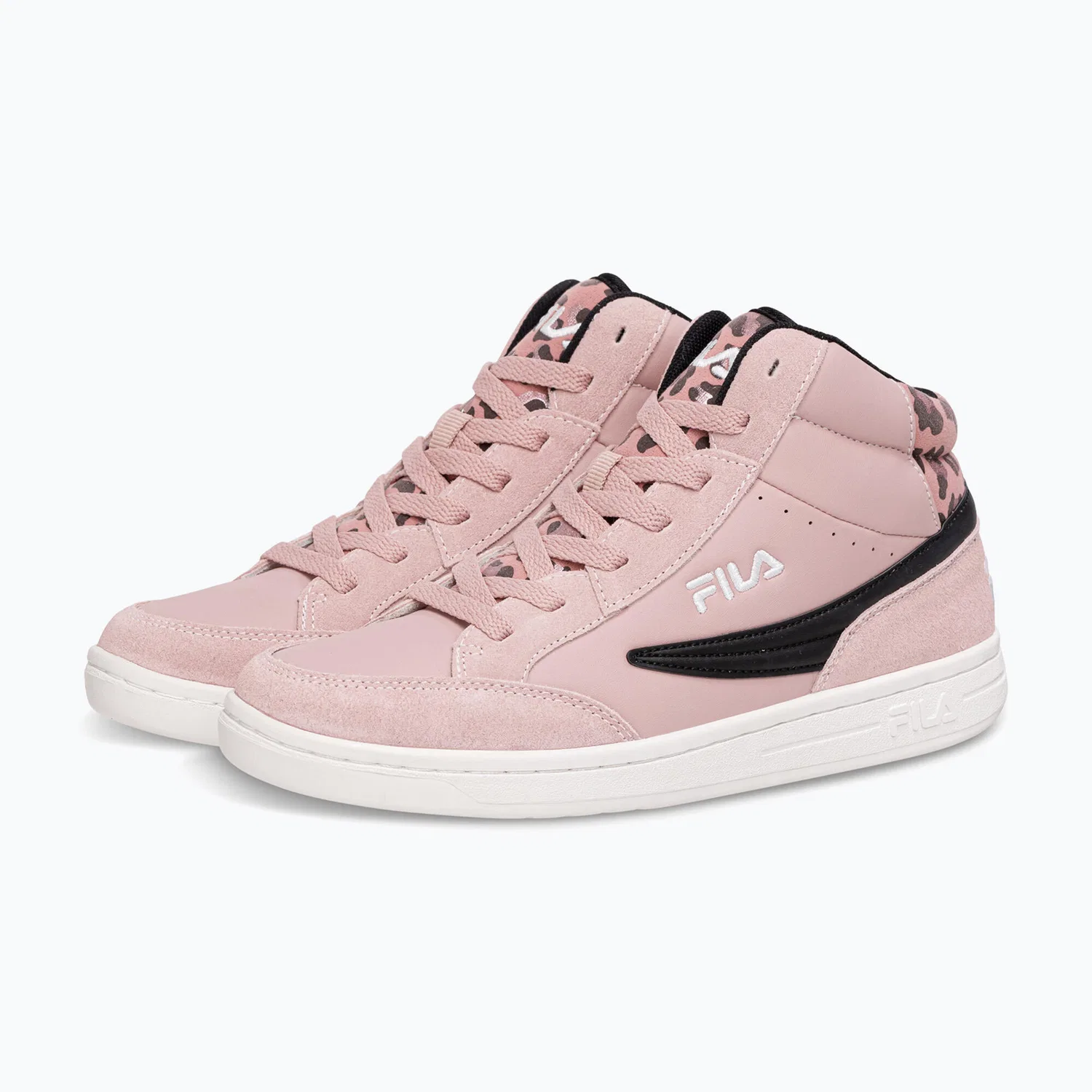 Детские кроссовки на шнуровке FILA Crew Mid, Цвет: Роза — фото 2