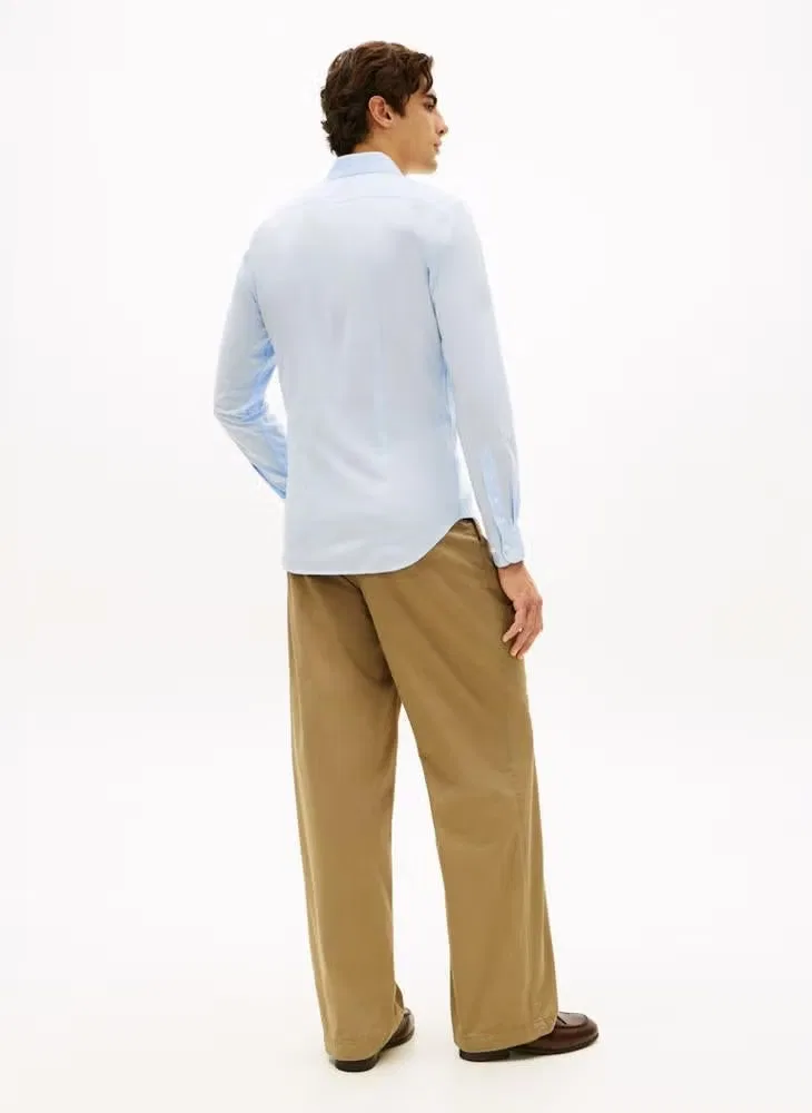 Рубашка с контрастным воротником Slim Fit Tommy Hilfiger, голубой — фото 2